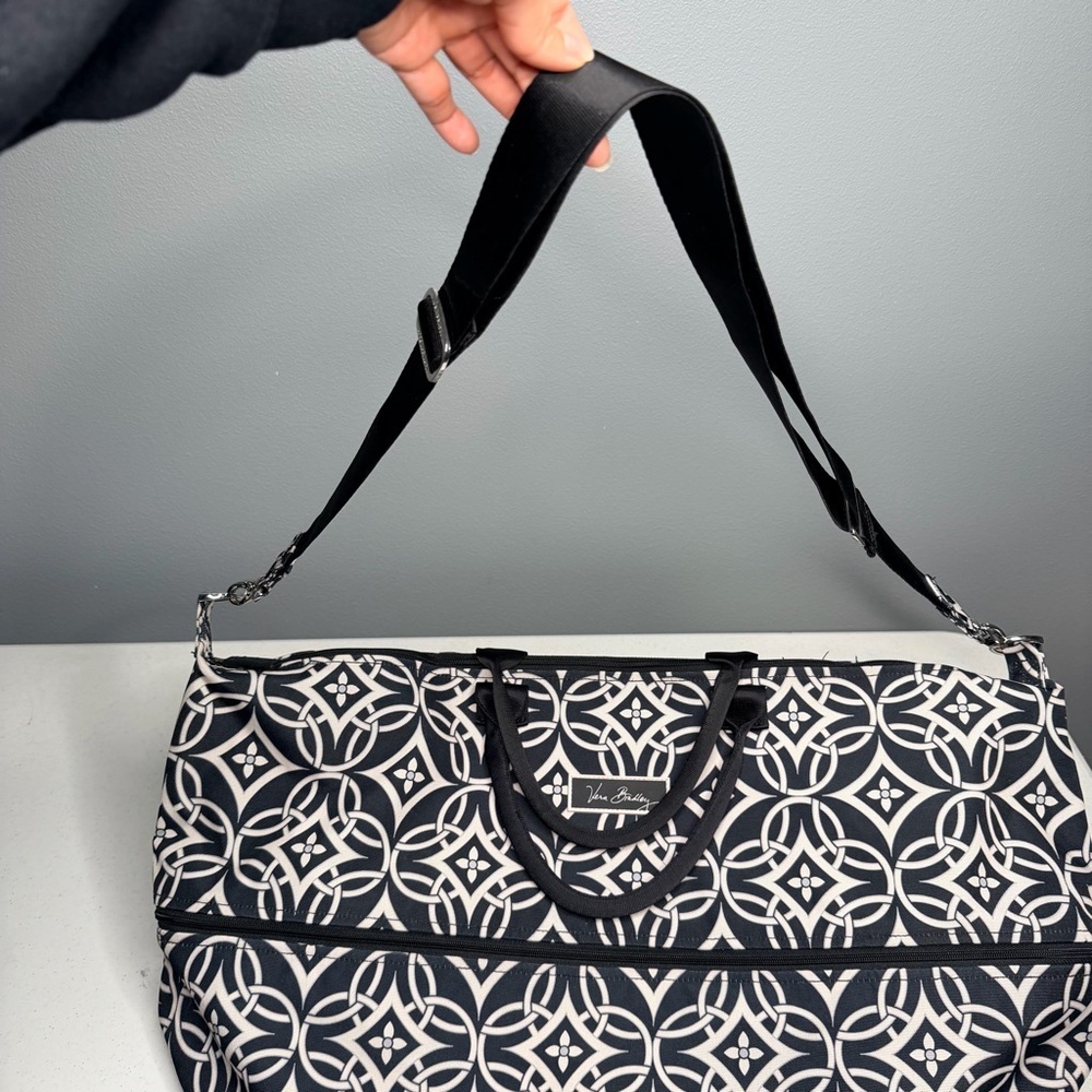 Vera Bradley Concerto Geometric Black and White Travel Bag - Picture 4 of 16